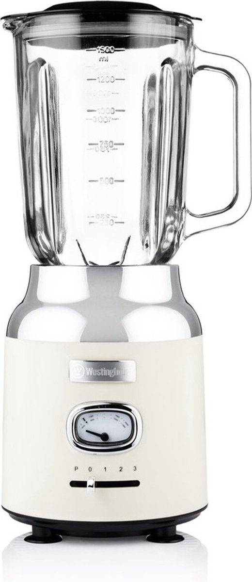 Westinghouse Retro Blender - Smoothie Maker - Wit - 1,5 Liter - 600W