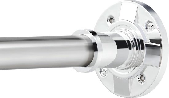 BOYH Uitschuifbare douchegordijnstang zonder boren, telescopische gebogen douchegordijnrail L-vorm verstelbare gebogen spanstang 100% roestvrij voor badkamerhoek (kleur: 80-110 cm* 80-110 cm