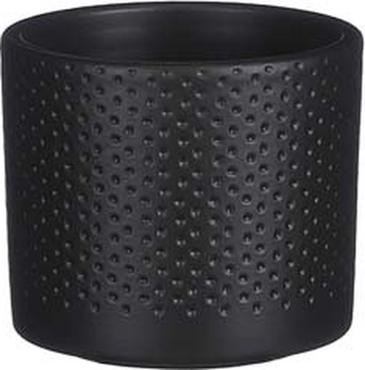 Era pot rond zwart mat relief h9xd10 cm Mica Decorations