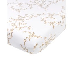 Meyco Baby Branches hoeslaken ledikant - sand - 60x120cm