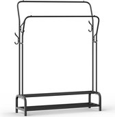 O'DADDY® Kledingrek - Garderoberek - Kledingrek metaal - Kledingstang - Kledingrek Industrieel - Kleding rek - kledingrek zwart - kledingrekken - kledingrek dubbel - 110 x 33 x (137-157) cm - tot 25 kg per buis