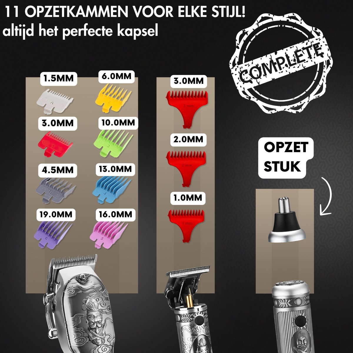 Professionele Draadloze 4-in-1 Tondeuse - Sansbeauté - Tondeuse Mannen Hoofdhaar - Cheveux Haar - Haartrimmer - Kapper Haar Machine - Haartondeuse - Trimmer Baard - Barbe Hair Clipper - Kapper Buddha Trimmer - Barber Set - Kappersset thumbnail 3