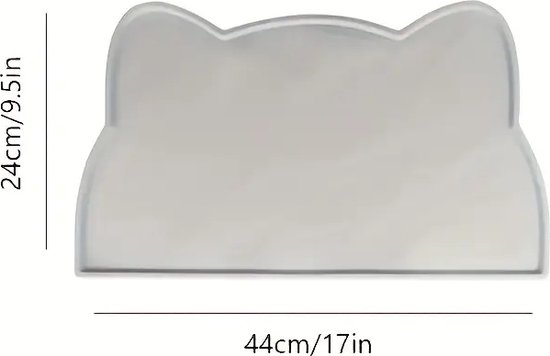 Waterafstotende bakmat, voermat van siliconen, onderlegger voor huisdierenvoer, kattenbak, hondenbak, 45 x 25 cm (blauw