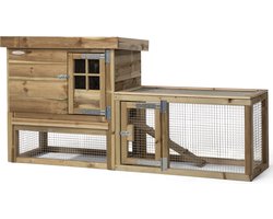 Wood Selections konijnenhok Gradje - Konijnenhok voor buiten - Konijnenren - Konijnenkooi - Nachthok konijn - Konijnenhuis - Dierenverblijf - Konijnen