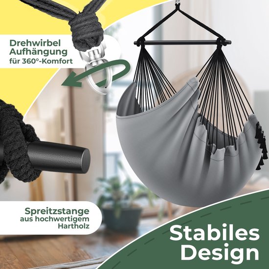 KESSER® Hangstoel met kussen - Chill hangstoel voor volwassenen