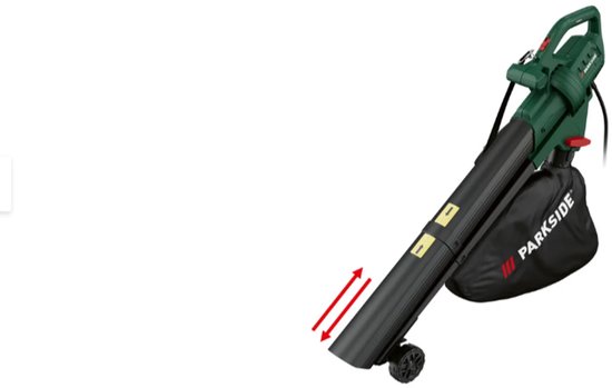 PARKSIDE® Elektrische bladblazer en -zuiger 2600 W - Geintegreerde versnipperaar - 3 in 1 Bladblazer en bladzuiger - Met opvangzak - Krachtige motor