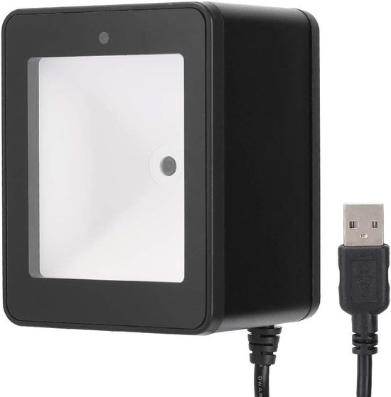 Desktop-barcodescanner - QR & streepjescodes - groot scanvenster - mobiele telefoon - Zwart .