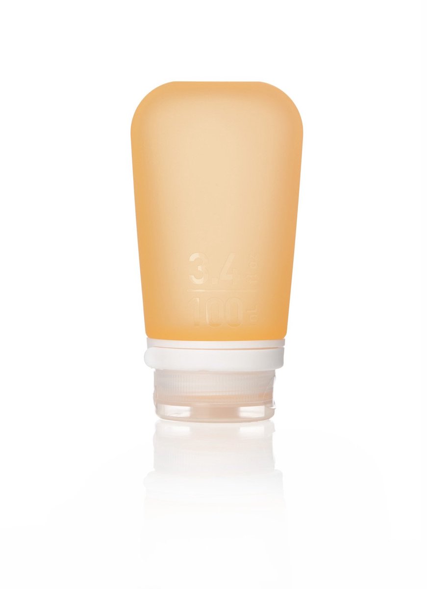 Human Gear - GoToob+ - reisflesje - flacon - herbruikbaar - lekvrij - lichtgewicht - Large - 100ML - Orange