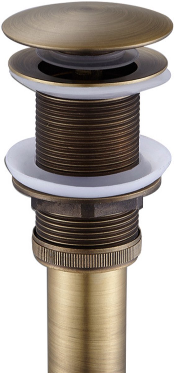 Waterstopper - Afvoerstopper - Spoelbak stopper - Wastafelsifon - messing - gouden - Pop-up - zonder Overloop - Voorkomt haar en afval in de afvoer - voor 44-50 mm montagegaten