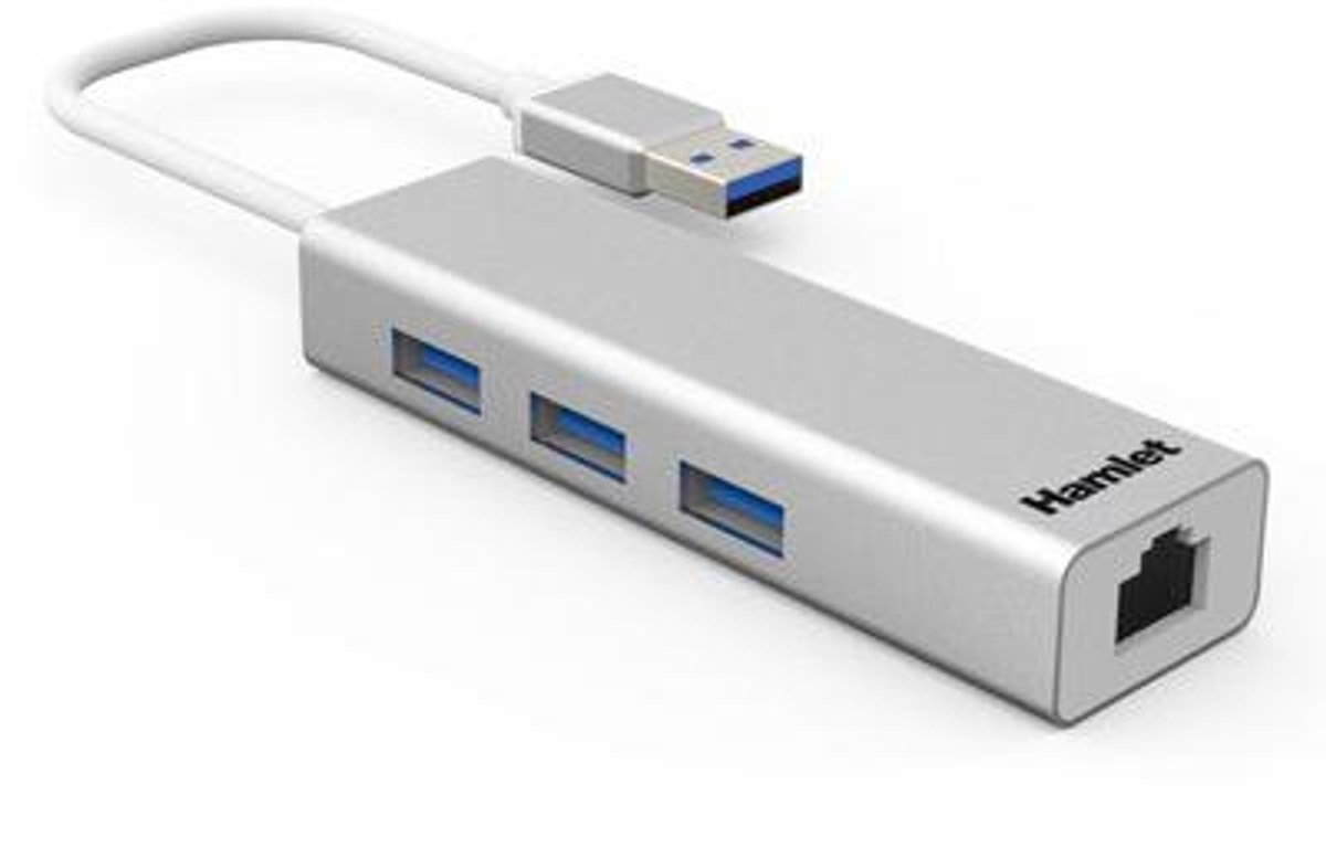 Hamlet XHUB330LAN laptop dock & poortreplicator USB 3.2 Gen 1 (3.1 Gen 1) Type-A Zilver