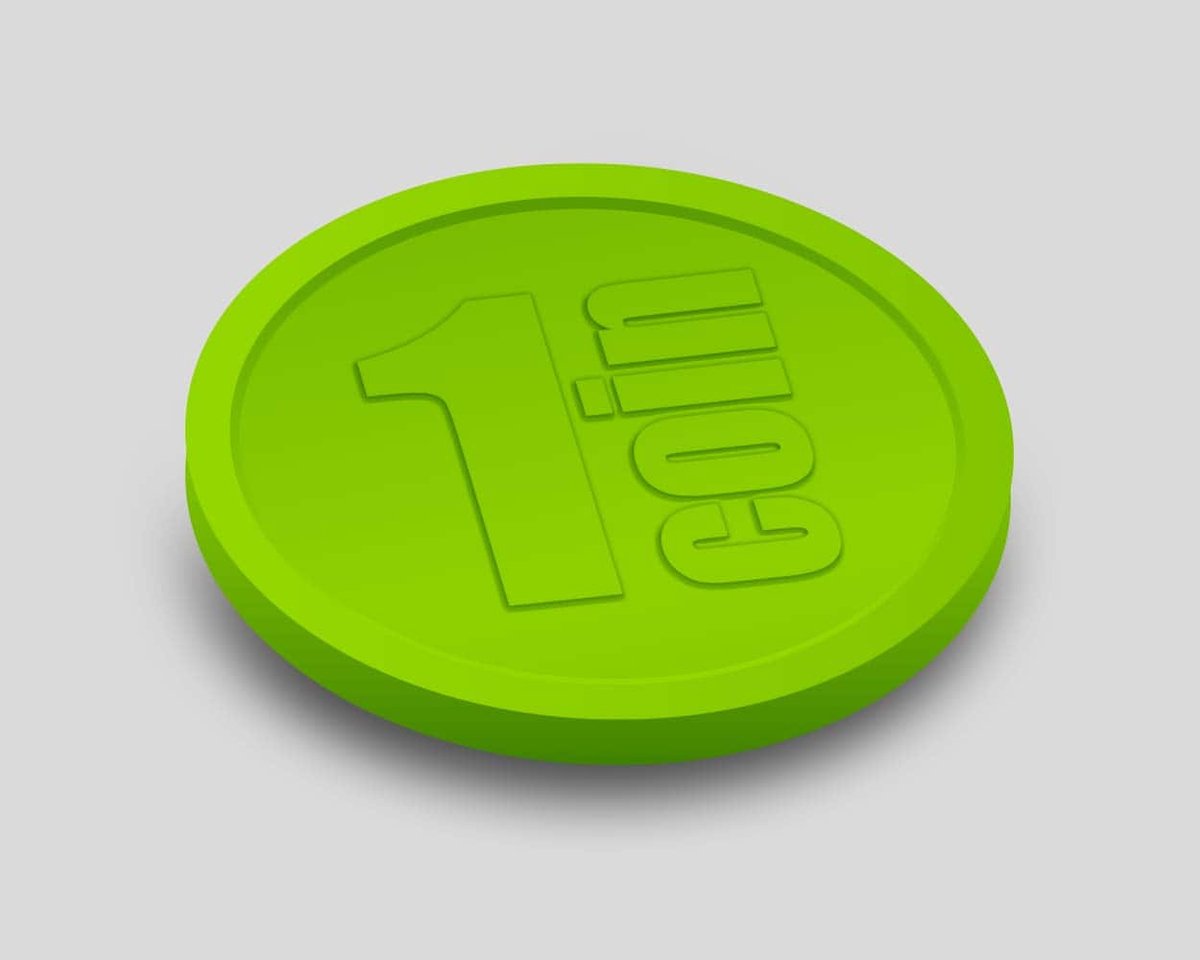 Reliëfmunten 1 Coin 29mm / Consumptiemunten / Betaalmunten (per 250 stuks) - LIME GROEN