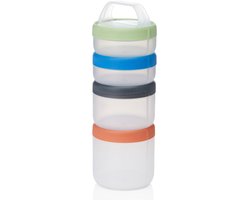 HumanGear - Stax - Large - Clear/Spectrum - Starter 4-pack - opbergdoos - stapelbaar