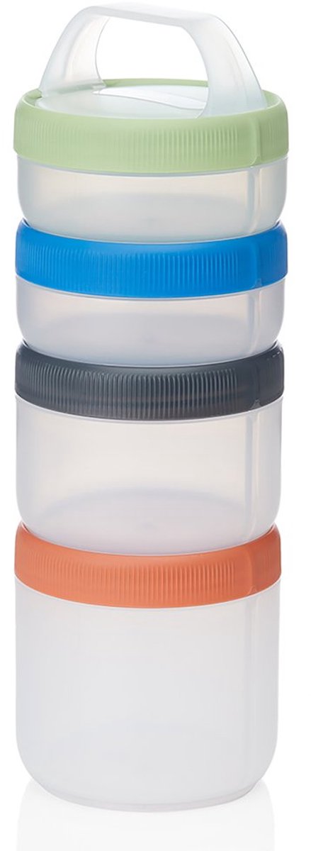 HumanGear - Stax - Large - Clear/Spectrum - Starter 4-pack - opbergdoos - stapelbaar