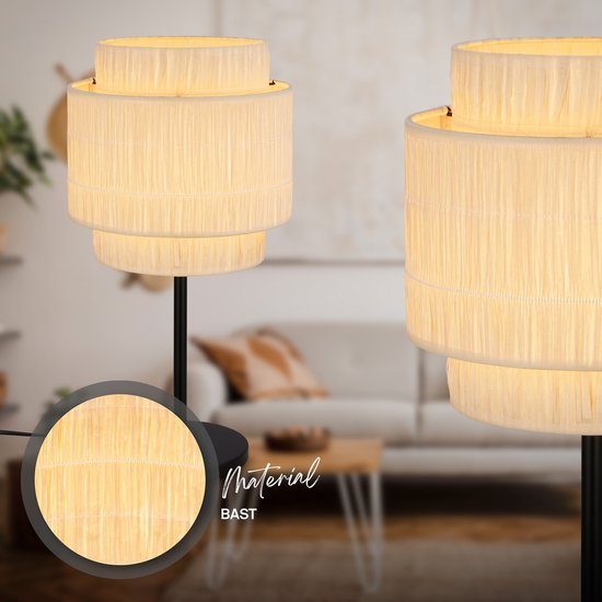 Comely Table Lamp Retro Fabric Shade Black Vintage Bedside Lamp E27 Socket 1.5m Cable with Switch Decorative Lamp for Bedroom Living Room Office