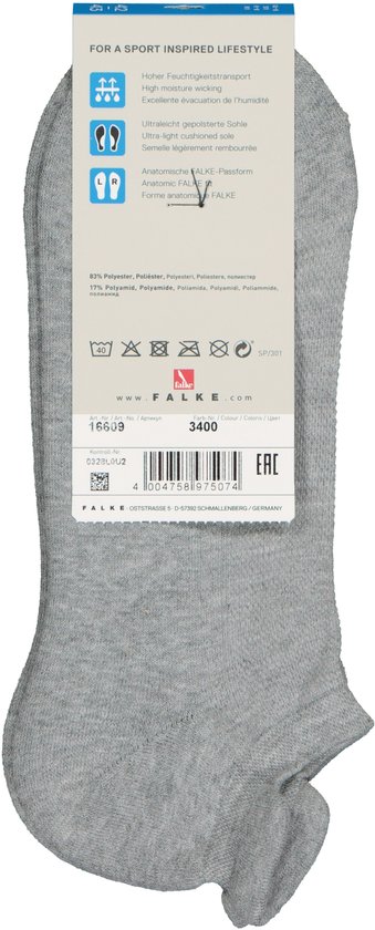 FALKE Cool Kick Anatomical Plush Sole Functional Yarn Chaussettes Unisexe Gris - Taille 39-41
