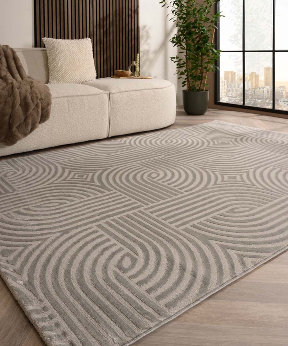 Scandinavisch vloerkleed - Serene Vidda zilver 160x230 cm