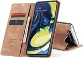 CASEME Samsung Galaxy A80 Retro Wallet Hoesje  - Bruin