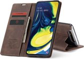 CASEME Samsung Galaxy A80 Retro Wallet Hoesje - Coffee