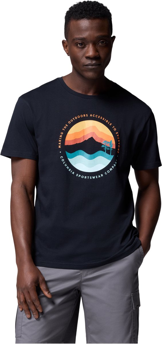 Columbia Path Lake II Graphic Tee Mannen T-shirt Zwart