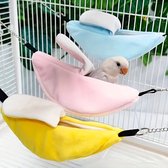 Hamac Banane pour Oiseaux Ultiluxe® - Jaune - Perruches, Inséparables, Perroquets - Nichoir, nichoir, nid - Accessoire pour cage à oiseaux - Nid d'oiseau Jouets - Forme banane - Lavable en machine - Divers coloris