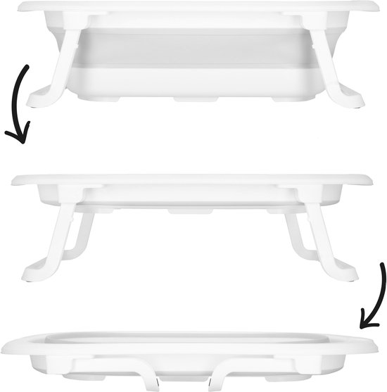 Springos Opvouwbaar Baby Bad - Opvouwbaar - Draagbaar - Met Stop - Tot 12 Maanden - 40 L - Wit - 79 x 49 x 22 cm