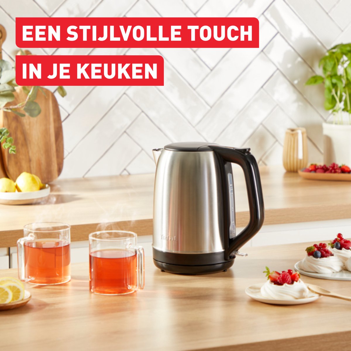 Tefal Subito KO5S0D - Waterkoker - 1,7L - Modern Design - 1-kopsindicator - Uitneembaar Antikalkfilter - 2400W - RVS — afbeelding 5