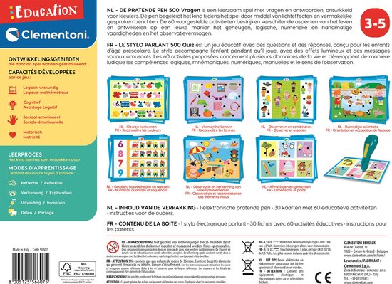 Clementoni - Pratende pen - Educatief Observatie Spel - 60 kaarten met 500 spellen - vanaf 3 jaar van Merkloos — afbeelding 4