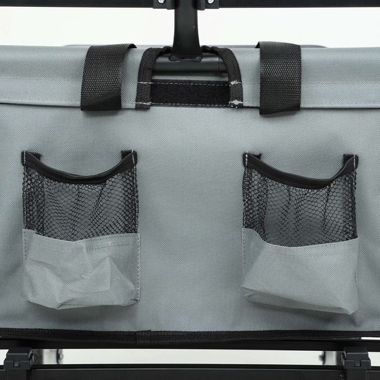 Opvouwbare Grijze Toeristische Transportwagen TYRS - 145L Capaciteit, Robuuste Metal/Stof Constructie, Gemakkelijk Monteerbaar, Ruim Design met Grote Wielen, Draagvermogen tot 110kg van TYRS — afbeelding 2