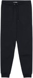 Donkerblauwe joggingbroek met trekkoord in de taille.