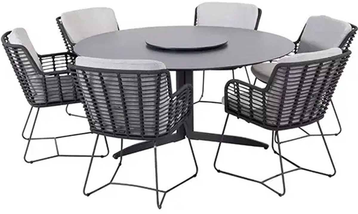 4 Seasons Outdoor Fabrice Embrace diningset + Lazy Suzan