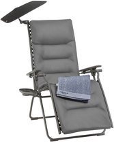 Bol.com Lafuma - Evolution All in One - Gepolsterde Zero-Gravity Relaxstoel - GRATIS 3 accessoires - BeComfort® - Ash Grey aanbieding