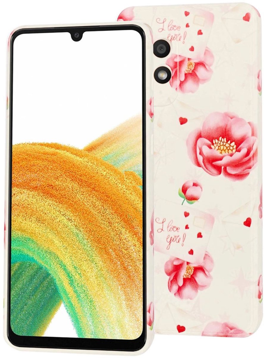Multimedia & Accessoires TPU Back Cover Case Hoesje met Bloemenprint geschikt voor Apple iPhone 16 - Roze