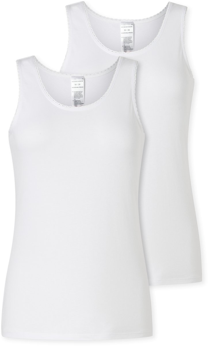 Schiesser 2PACK Top hemdjes Modern Multipacks - Dames Onderhemd wit