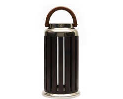Riviera Maison Windlicht Donkerbruin - Arvada Kaarsenhouder groot - ijzer, Hout - (ØxH) 24x43