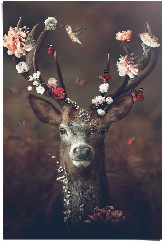 Poster Hert - 91,5x61cm - Papier - REINDERS