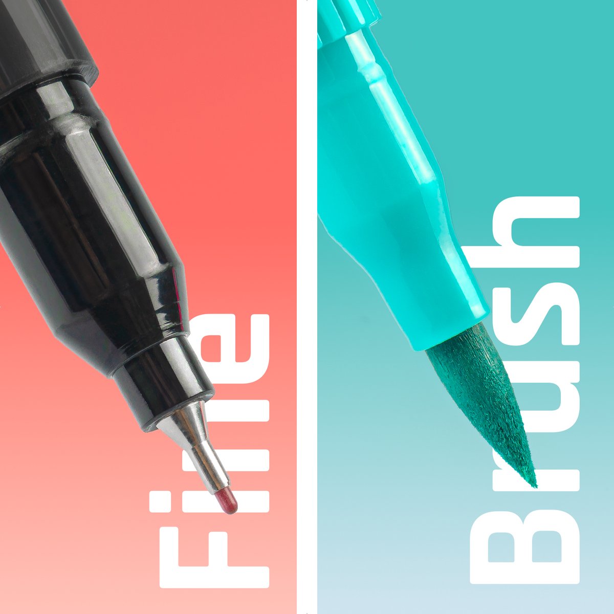 Brushpennen Dual Tip Twinmarkers Fineliners en Penseelstiften - Perfect voor Bullet Journaling, Handlettering en Aquarelkunst - 72-delige Set — afbeelding 3