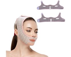 2 Pack Beauty Face Sculpting Sleep Mask, Kinband voor Dubbele Kin voor Vrouwen, V-Lijn Vormende Gezichtsmaskers-Reusable Facial Shape UP Lift Mask