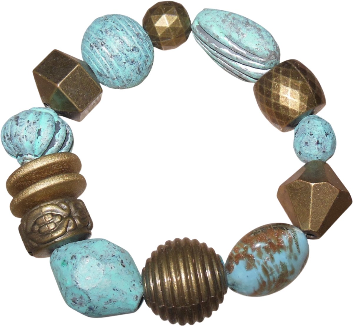 Armband authentiek brons-lichtblauw