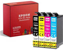 weCare 4-pack 604 - Geschikt voor Epson 604XL inktcartridges - voor Epson Expression Home XP-2200 - XP-2205 - XP-3200 - XP-3205 - XP-4200 - WF2950DWF