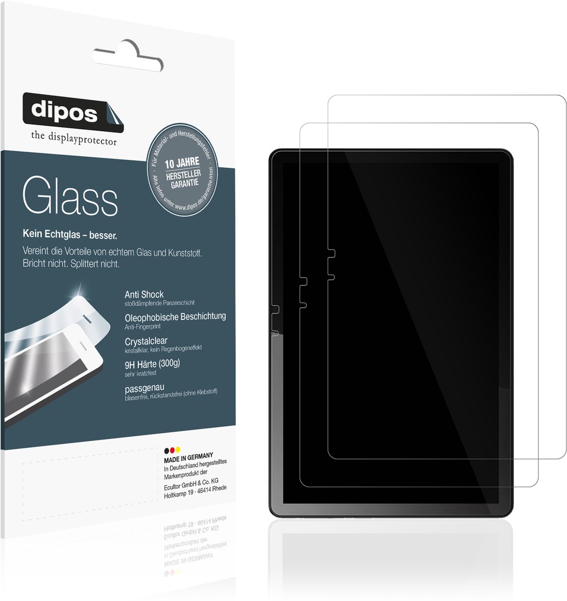 screenprotector geschikt voor Lenovo Tab M10 3. Gen beschermfolie - dipos - 2 PACK