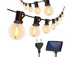 JPro Edison 25 Solar LED Lichtsnoer Buiten 3-in-1 Tuinverlichting Warm Wit - 6,5 meter - Zonne-Energie, Netstroom of Batterij - Oplaadbaar - Buiten Lichtslinger Waterdicht en Energiezuinig - 25 LED Lampen Tuin Verlichting - 6,5+1,5m JPro Edison 25 Solar LED Lichtsnoer Buiten 3-in-1 Tuinverlichting Warm Wit - 6,5 meter - Zonne-Energie, Netstroom of Batterij - Oplaadbaar - Buiten Lichtslinger Waterdicht en Energiezuinig - 25 LED Lampen Tuin Verlichting - 6,5+1,5m