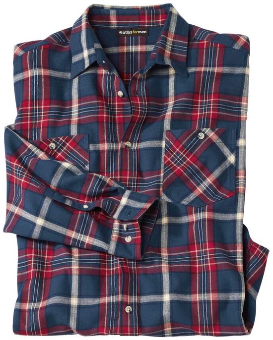 ATLAS FOR MEN - Geruit overhemd van flanel Cold Valley - Heren - Verkrijgbaar in grote maten - M