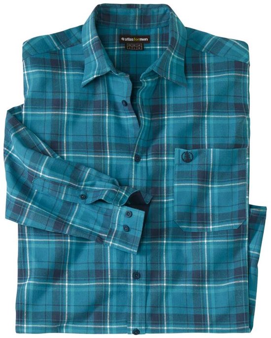 ATLAS FOR MEN - Geruit flanellen overhemd Winter - Heren - Verkrijgbaar in grote maten - L