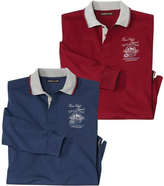 ATLAS FOR MEN - Set van 2 polo’s North Cup - Heren - Verkrijgbaar in grote maten - M