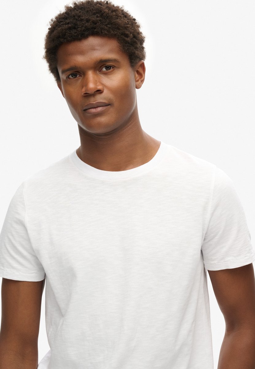 Superdry Slub T-shirt met ronde hals en korte mouwen Heren T-shirts Optic