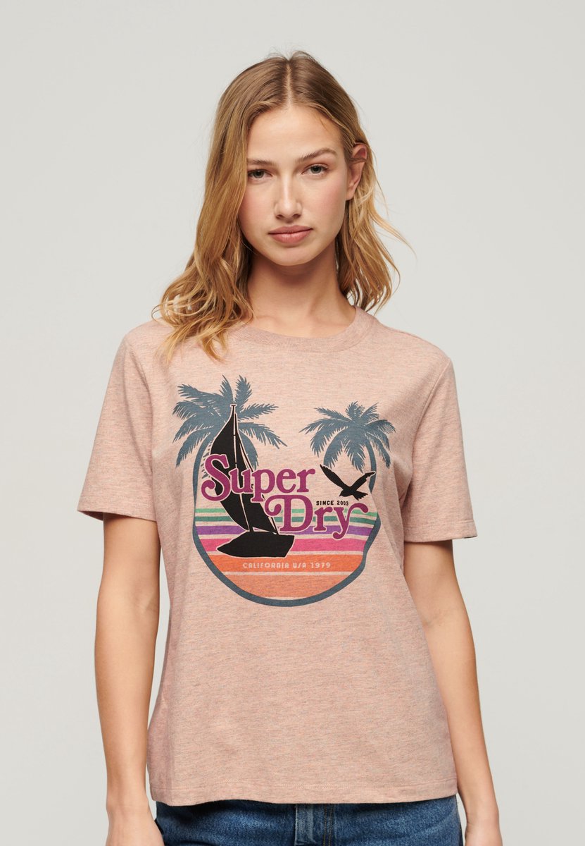 Superdry Gestreept Outdoor T-shirt met relaxte pasvorm Dames T-shirts Oranje