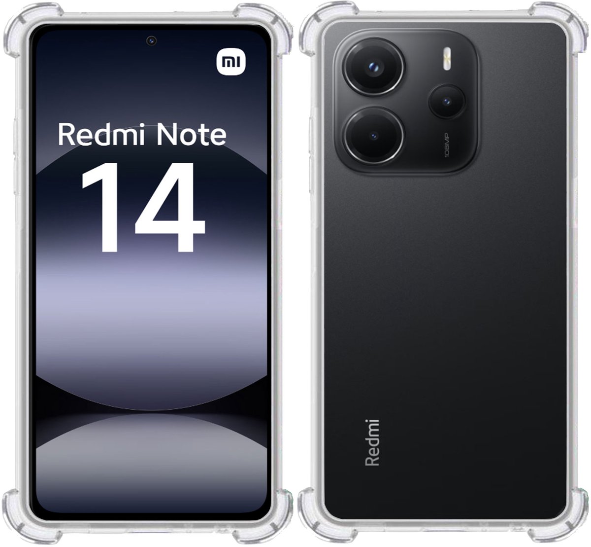 TechNow Hoesje geschikt voor Xiaomi Redmi Note 14 – Extreme Shock Case – Case Transparant
