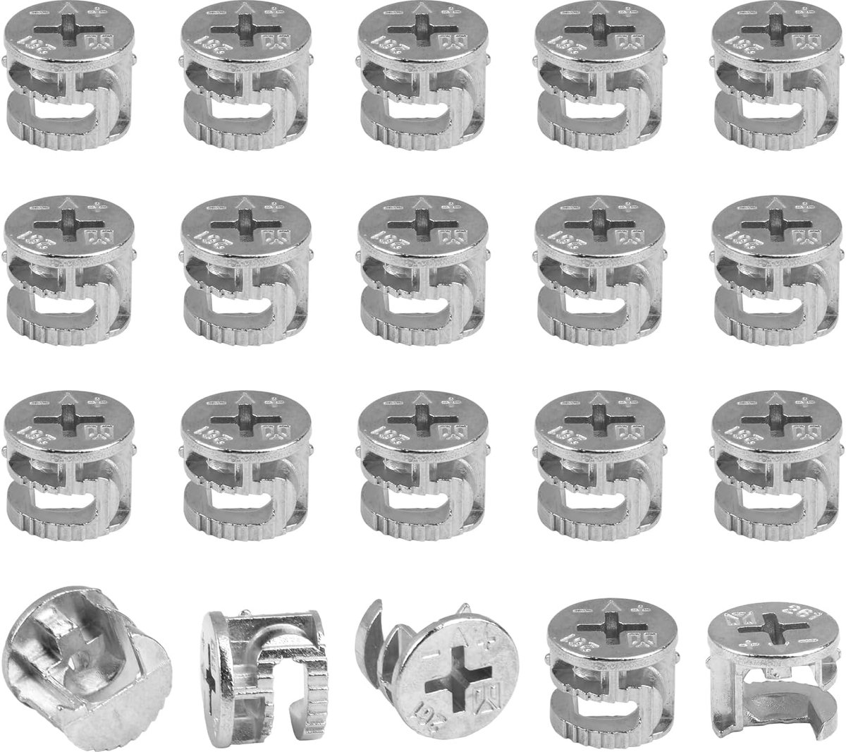 Famanu - Meubelverbinders, nokkenvergrendelingsaccessoires, vernikkeld nokkenbeslag, 15 x 12 mm, voor kasten, laden en panelen