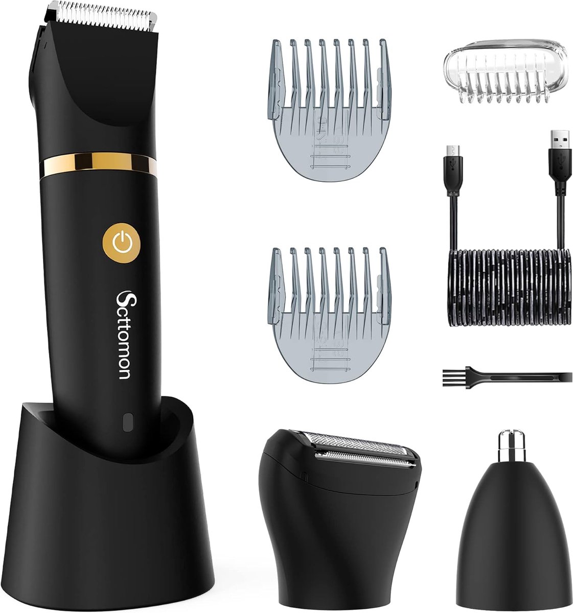 Elektrische Groin Hair Trimmer - 3 in 1 Draadloze Body Shaver en Neus Trimmer voor Mannen - Waterdicht en Gemakkelijk in Gebruik