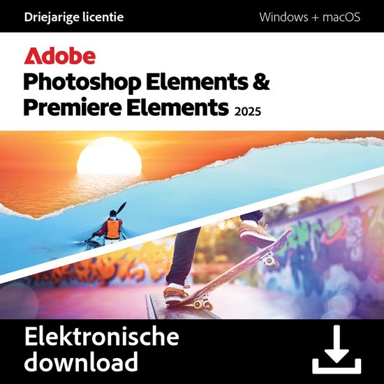 Adobe Photoshop & Premiere Elements 2025 (3 Jarige Licentie) - Meertalig - Windows - Mac - Download